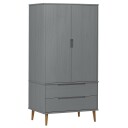  Garderobe MOLDE grå 90x55x175 cm heltre furu