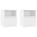 vidaXL Nattbord 2 stk hvit 40x40x50 cm sponplate