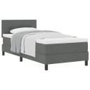  Box Spring Seng med Madrass Mørk Grå 80x200 cm Stoff