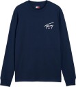 Tommy Jeans Tjm Slim Signature Chest Tee Ls   Navy   S