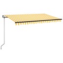 vidaXL Automatisk uttrekkbar markise 400x350 cm gul og hvit