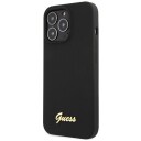 Guess Guhcp13xlslmgbk Iphone 13 Pro Max 6,7" Juodas/Juodas Hardcase Silicone Script Gold Logo