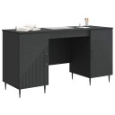 vidaXL Skrivebord med hylle Svart 142,5 x 50 x 75 cm Konstruert tre