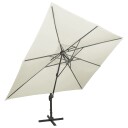 vidaXL Hengeparasoll med dobbel topp 400x300 cm sand