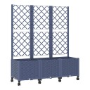 vidaXL Hageplanter med espalier og hjul Blågrå 120 x 40 x 146 cm PP