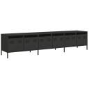 TV benk svart 202x39x43,5 cm kaldvalset stål