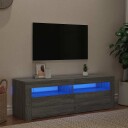 vidaXL TV-benk med LED-lys grå sonoma eik 120x35x40 cm