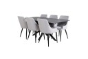 Venture Design Piazza & Plaza spisegruppe Grå/grå 6 st stoler & bord 180 x 90 cm