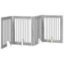 Vidaxl Foldbar Hundegitter Med Stativer 4 Stk. Grå Sonoma 321 cm
