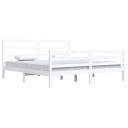 vidaXL Sengeramme hvit heltre furu 200x200 cm