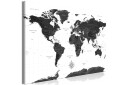 Tavle Black And White Map 1 Part Wide 90X60 Artgeist sp. z o. o.