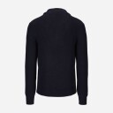 Rib Sweater Skipper Collar Wool Navy