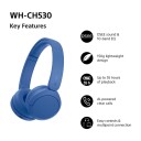 Sony WH-CH530 trådløse on-ear hodetelefoner Blå
