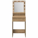  Sminkebord med LED lamper i Artisan Eik 50x41x135 cm