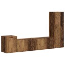  TV benksett Veggmontert 4 pcs Gammelt tre Konstruert tre