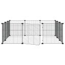Vidaxl Dyrebur 12 Paneler Med Dør Svart 35X35 cm Stål