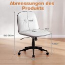 Hvit armlenløs kontorstol – justerbar ergonomisk svingbar