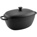 Støpejernsgryte med lokk 6 liter oval