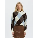 Selected Slwthea Ls Knit Argyle O-Neck - Multi/patterned - S