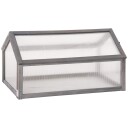 Kulderamme av tre, minidrivhus 90 x 52 x 49,5 cm, drivhus med lokk, gjennomskinnelig kulderammeboks, vintersikkert høybed for ha