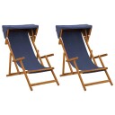 vidaXL Hage Stol 2 pcs 3 Posisjon Solid Eucalyptus Tre Blå