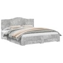  Sengestamme med skuff Betonggrå 200 x 200 cm Konstruert tre