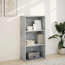 Bokhylle betonggrå 60x30x114 cm konstruert tre