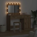  2 delt sminkebordsett med LED i kunstnerisk eik