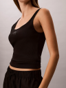 Calvin Klein Monologo Scoop Neck Rib Tank Top Sort S