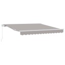 Manuell Uttrekkbar Markise Lys Grå 300x250 cm  Markise Erstatningsstoff for 3x2.5 m Ramme Lys Grå