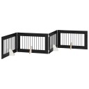 Vidaxl Foldbar Hundegitter Med Stativer 4 Stk. Svart Eik 401 cm