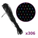 Julenettlys flerfarget 3x3 m 306 lysdioder innendørs og utendørs