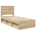  Sengestamme med hodegjerde Sonoma eik 90 x 190 cm Massiv furu