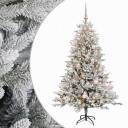 vidaXL Kunstig juletre med julekuler 120 cm 150 LED-lys Varmhvit