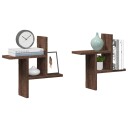  Vegghyller 2 stk brun eik 38x12x38 cm konstruert tre 8721158361165