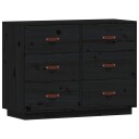 vidaXL Skjenk svart 100x40x75 cm heltre furu