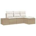  Hagesofa Set 4 pcs Beige Poly rattan