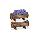 Blomsterkasse Tresett med 2