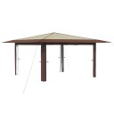 vidaXL Gazebo uten sidevegg 4 x 4 m Krem og brun