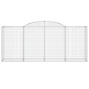 vidaXL Gabionkurver buede 7 stk 300x50x120/140 cm galvanisert jern