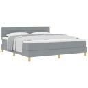  Box Spring Seng med Madrass Lys Grå 180x200 cm Stoff
