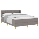  Box Spring Seng med Madrass Taupe 140x190 cm Stoff