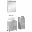 vidaXL Baderomsinnredningssett TULUM 3 pcs Betonggrå 60 x 34 x 63 cm