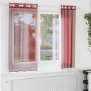  Voilegardiner med grommets 2 stk vinrød 8721158551719