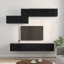  TV benksett 7 pcs Svart eik 60 x 30 x 30 cm Konstruert tre