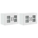  Kjøkkenskap med hylle 2 pcs Høyglanset hvit 60 x 31 x 40 cm