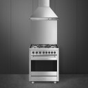 Smeg Mista B71GMX2 Gasskomfyr med 5 kokeplater og Rød Finish