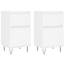 vidaXL Skjenker 2 stk hvit 40x35x70 cm konstruert tre