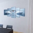  Kanvas Flerdelt Veggdekorasjon Svane 200 x 100 cm