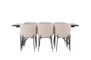 Venture Home Astrid Spisegruppe 200 cm Rektangulær med 6 Modesto Stoler Beige